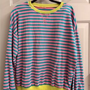 Colorful Striped Top with Green Accents